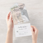 フォトウェディングレセプションパーティー後の幸せな時間 オールインワン招待状 (貼ってはがせる)