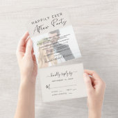 フォトウェディングレセプションパーティー後の幸せな時間 オールインワン招待状 (貼ってはがせる)