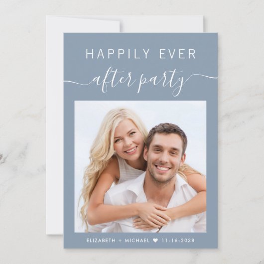フォトウェディングレセプションパーティー後の幸せな時間 招待状 (正面)