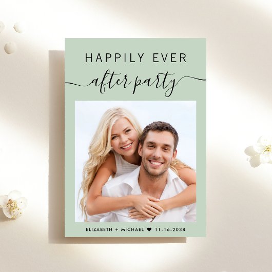 フォトウェディングレセプションパーティー後の幸せな時間 招待状