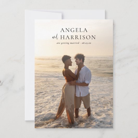 フォトウェディングレセプションパーティー後の幸せな時間 招待状 (裏面)