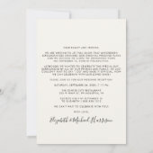 フォトウェディングレセプションパーティー後の幸せな時間 案内状 (裏面)