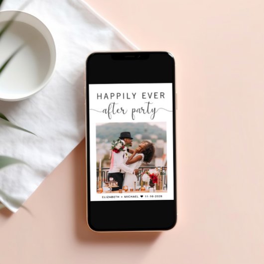 フォトウェディングレセプションパーティー後の幸せな時間 案内状