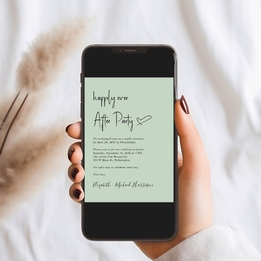 フォトウェディングレセプション後ずっとシックで楽しい 招待状
