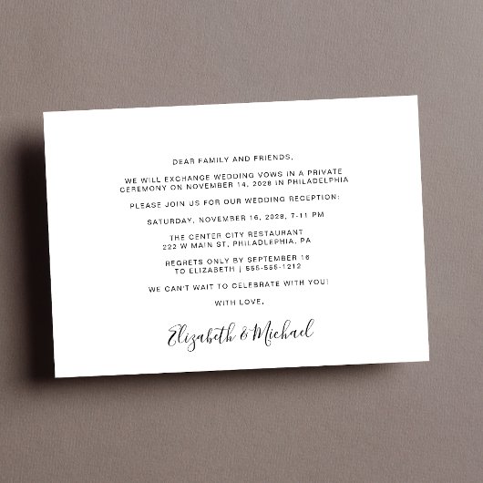 フォトウェディングレセプション3回後の楽しい時間 招待状