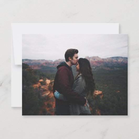 フォトウェディング付き青いChinoiserie日付を保存 (裏面)