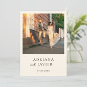 フォトウェディング招待ミニマモダンリスト シーズンカード (スタンド正面)