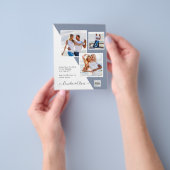 フォトウェディング招待QRコード救日青 チラシ (手)