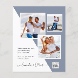 フォトウェディング招待QRコード救日青 チラシ