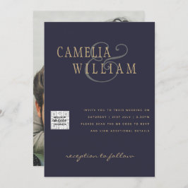 フォトウェディング招待QRコード救日青 招待状