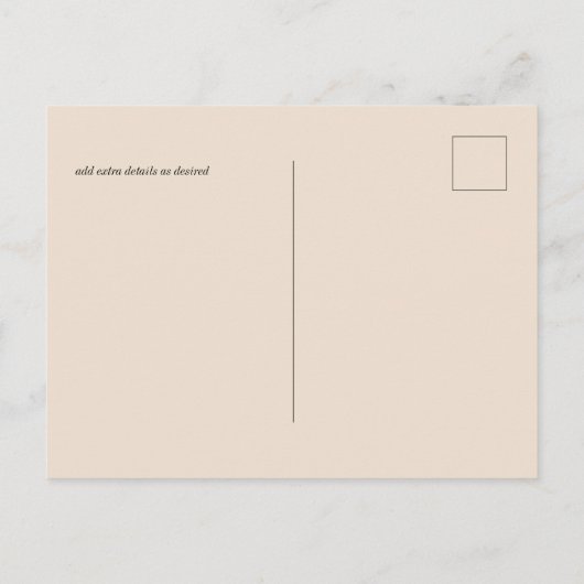 フォトウェディング日付を保存ピンクのフローラはがき ポストカード (裏面)