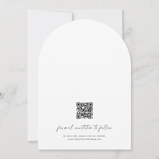 フォトウェディング日付アーチの保存招待状 招待状 (裏面)