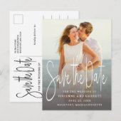 フォトウェディング日付ポストカードワン写真 案内ポストカード (正面/裏面)