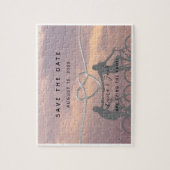 フォトウェディング日付保存招待状 ジグソーパズル (縦)