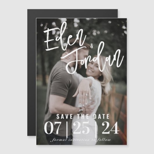 フォトウェディング日付磁石を保存 |ベルフェイクム (正面/裏面)