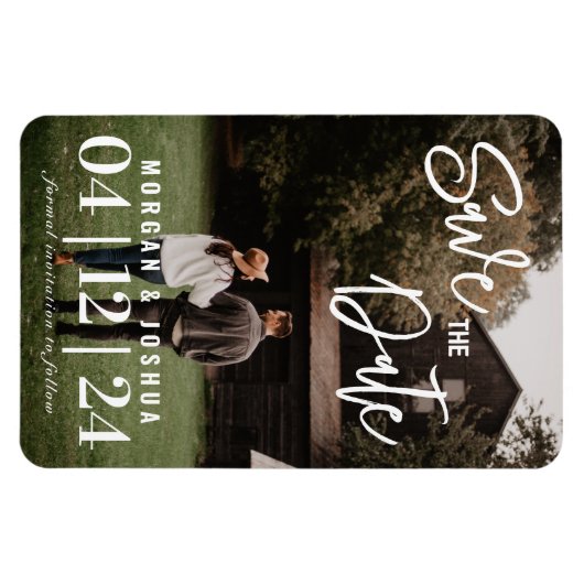 フォトウェディング日付磁石を保存 |ベルフェイクム マグネット (横)