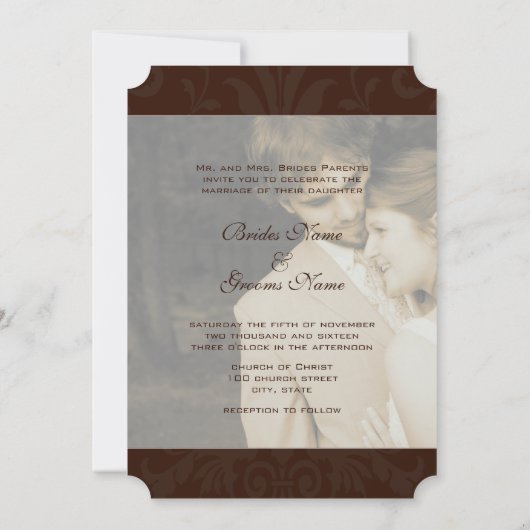 フォトウェディング私は私の友人 – チョコレートと結婚する 招待状 (裏面)