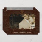 フォトウェディング私は私の友人 – チョコレートと結婚する 招待状 (正面/裏面)