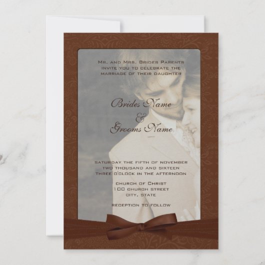 フォトウェディング私は私の友人 – チョコレートと結婚する 招待状 (裏面)