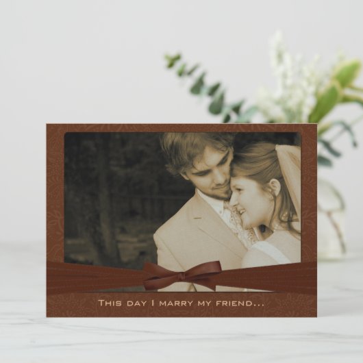 フォトウェディング私は私の友人 – チョコレートと結婚する 招待状 (スタンド正面)