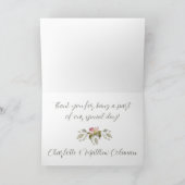 フォトウェディング サンクス ウォーターカラー ローズ ソフト ピンク サンキューカード (内部)