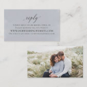 フォトウェディングRSVPオンラインエレガント水彩青 エンクロージャーカード (正面/裏面)