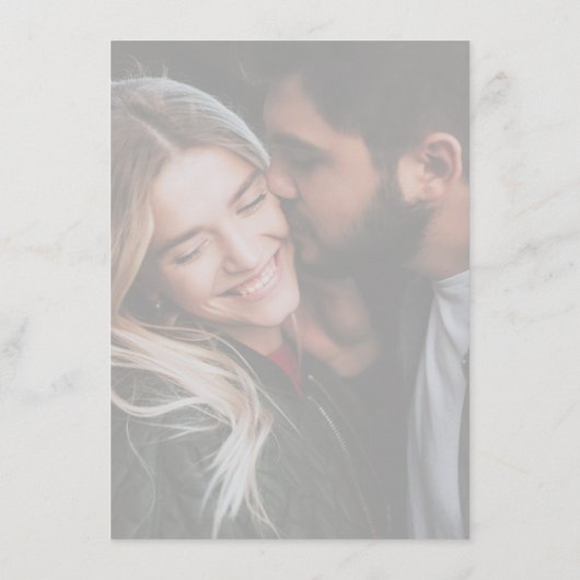 フォトウェディングRSVPカードニュートラルブラウン エンクロージャーカード (裏面)