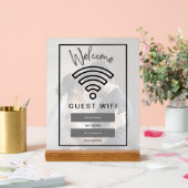 フォトウェルカムゲストWifiパスワードアクリルサイン アクリルサイン (ウェディング)