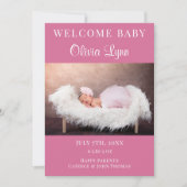 フォトウェルカムベビーの発表 案内状 (正面)