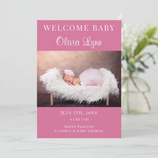 フォトウェルカムベビーの発表 案内状 (スタンド正面)