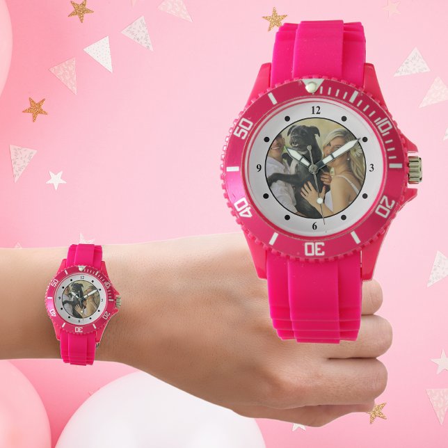 フォトウォッチ妻の夫の子供の親ペット家族 腕時計 (クリエイターアップロード済み)