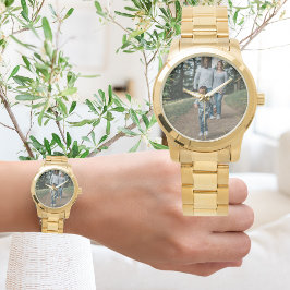 フォトウォッチ妻の夫の子供の親ペット家族 腕時計