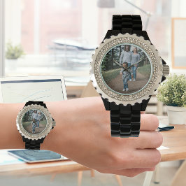 フォトウォッチ妻の夫の子供の親ペット家族 腕時計