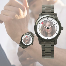 フォトウォッチ | I Love (ハート) MY (カスタム文字) 腕時計