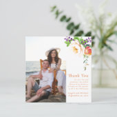 フォトウォーターカラーアプリコットグリーンフローラ植物学 招待状 (スタンド正面)