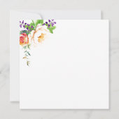 フォトウォーターカラーアプリコットグリーンフローラ植物学 招待状 (裏面)