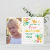 フォトウォーターカラーアロハルアウ(ハワイ式宴会)誕生日招待状 招待状 (スタンド正面)