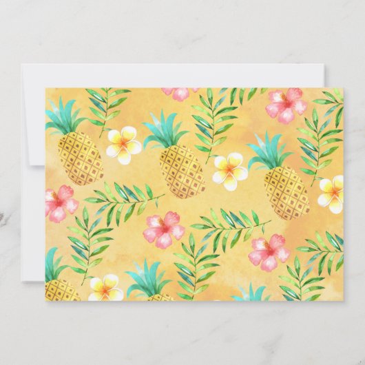 フォトウォーターカラーアロハルアウ（ハワイ式宴会）誕生日招待状 招待状 (裏面)