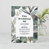 フォトウォーターカラーグリーナリーユーカリ結婚ス 招待状 (スタンド正面)