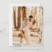 フォトウォーターカラーグリーンリー金ゴールドブライダルシャワー 招待状 (裏面)