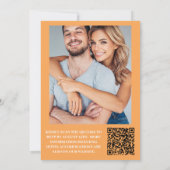 フォトウォーターカラーピンクオレンジワイルドフラワー結婚ズ 招待状 (裏面)