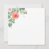 フォトウォーターカラーピンクローズフローラサンキューカード 招待状 (裏面)