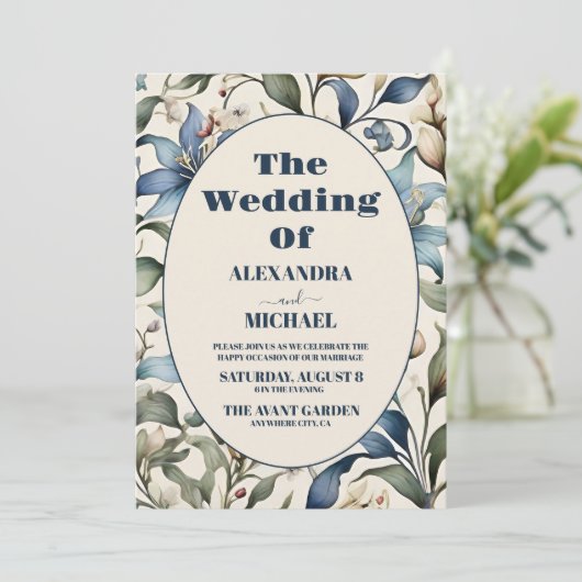 フォトウォーターカラーフローラウィリア結婚ム・モリス 招待状 (スタンド正面)