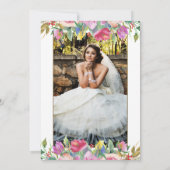 フォトウォーターカラーフローラブライダルブランチ 招待状 (裏面)