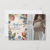 フォトウォーターカラーベリースイートベビーシャワー サンキューカード (正面)