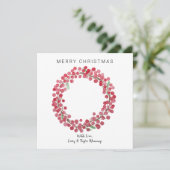 フォトウォーターカラーベリーリースクリスマスカードなし シーズンカード (スタンド正面)