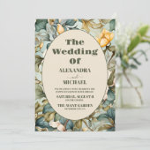 フォトウォーターカラーホワイトリリーアールヌーボー結婚ズ 招待状 (スタンド正面)