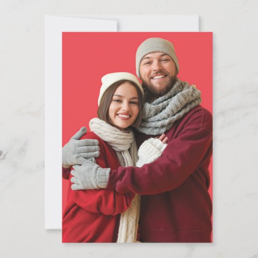 フォトウォーターカラーリースメリークリスマスカード 招待状 (裏面)