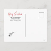 フォトウォーターカラーレッドベリーリースクリスマス シーズンポストカード (裏面)