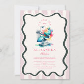 フォトウォーターカラー女性歯科医科卒業 招待状 (正面)